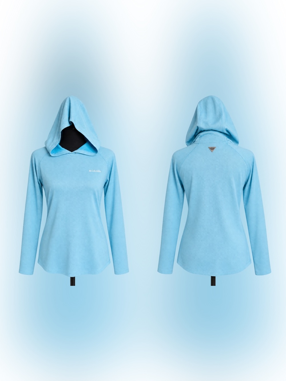 Columbia Light Blue Hooded Crewneck Pullover